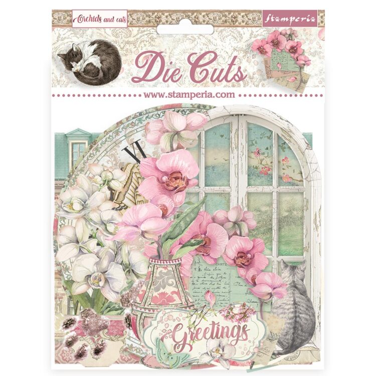 930006 STAMPERIA ORCHIDS AND CATS DIE CUTS DFLDC93 - Image 1