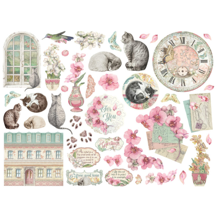 STAMPERIA ORCHIDS AND CATS DIE CUTS DFLDC93 - Image 2