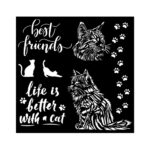 STAMPERIA ORCHIDS AND CATS PATTERN 18X18 CM KSTDQ-100