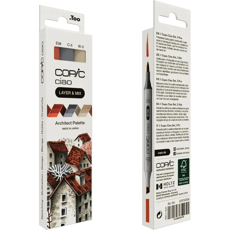 COPIC CIAO SET - 3 COLORS ARCHITECT PALETTE - Image 2