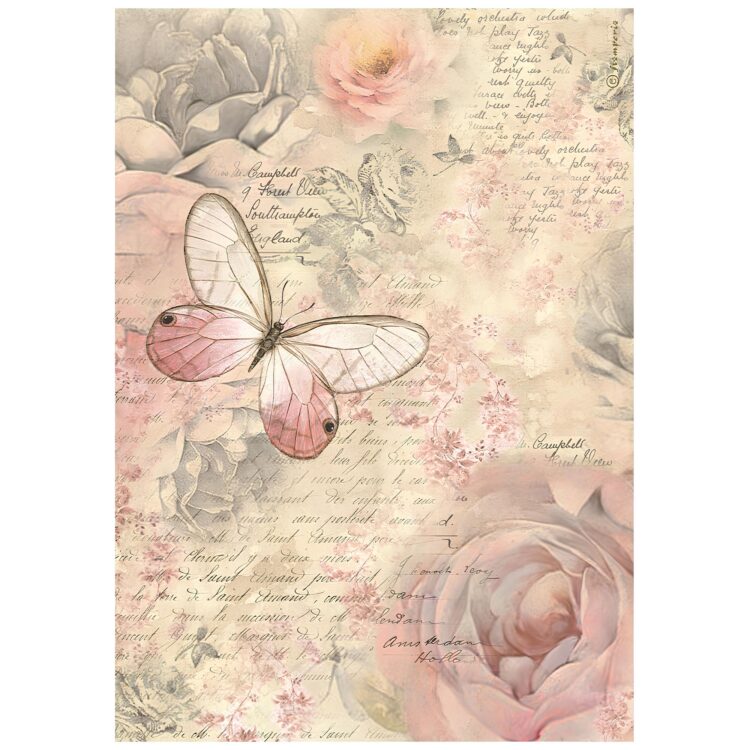 STAMPERIA SHABBY ROSE DECOUPAGE RICE PAPER A4 - DFSA4878 - Image 1