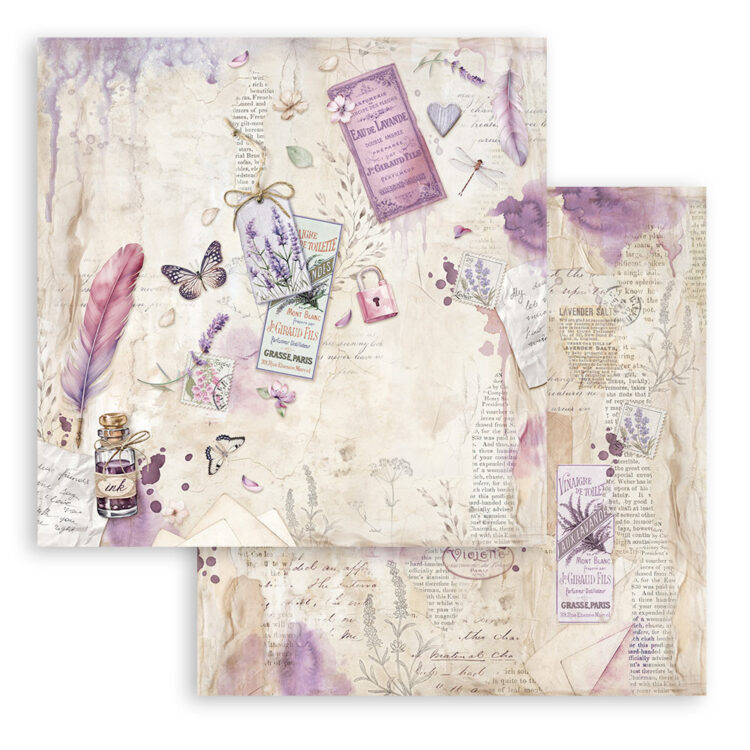 full_SBB1005_1 STAMPERIA LAVENDER DESIGNER CARDBOARD 30.5/30.5CM-SBB1005 - Image 1