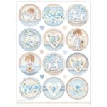 STAMPERIA BABY BOY DECOUPAGE PAPER A4-DFSA4906