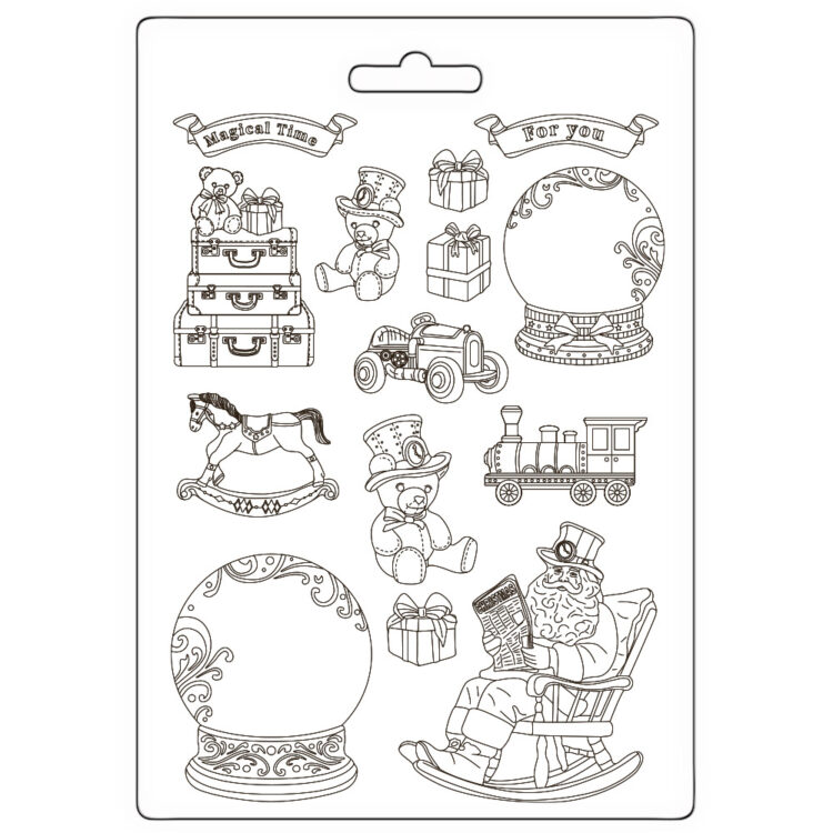 STAMPERIA GEAR UP FOR CHRISTMAS SOFT MOULD A4 - K3PTA4580 - Image 1