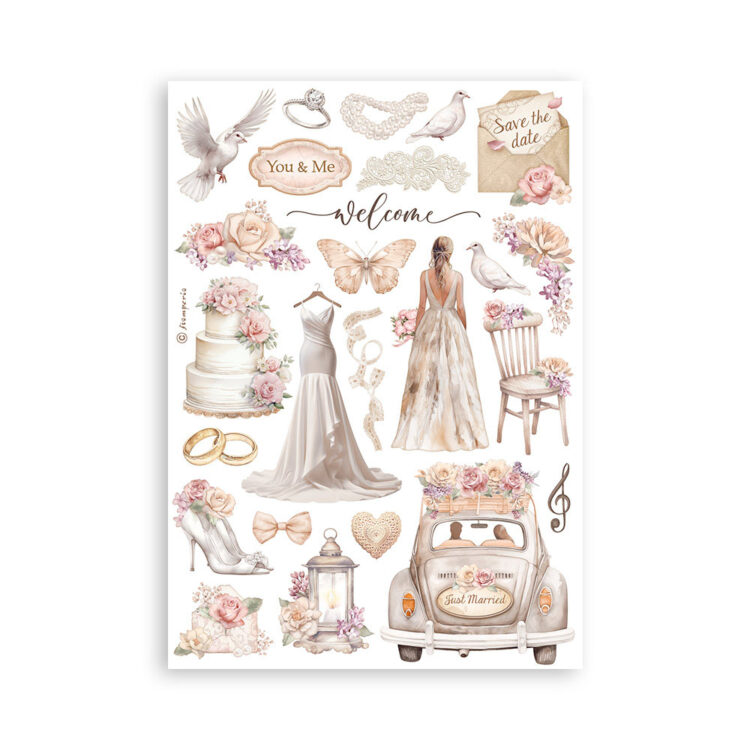 STAMPERIA ROMANCE FOREVER WASHI PAD 8 SHEETS A5 -SBW02 - Image 7