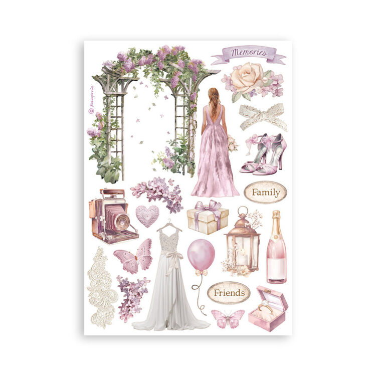 STAMPERIA ROMANCE FOREVER WASHI PAD 8 SHEETS A5 -SBW02 - Image 4