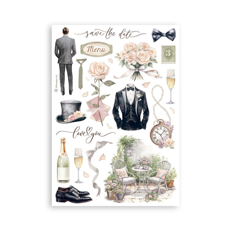 STAMPERIA ROMANCE FOREVER WASHI PAD 8 SHEETS A5 -SBW02 - Image 9