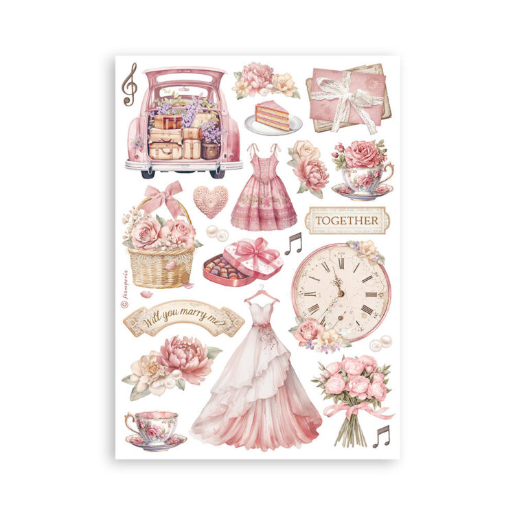 STAMPERIA ROMANCE FOREVER WASHI PAD 8 SHEETS A5 -SBW02 - Image 6