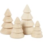 CREATIV WOODEN FIGURINE CHRISTMAS TREE 4 PCS. - 56239 - Image 4