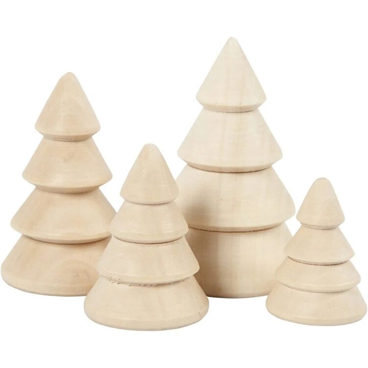 CREATIV WOODEN FIGURINE CHRISTMAS TREE 4 PCS. - 56239 - Image 4