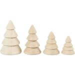 CREATIV WOODEN FIGURINE CHRISTMAS TREE 4 PCS. - 56239 - Image 3