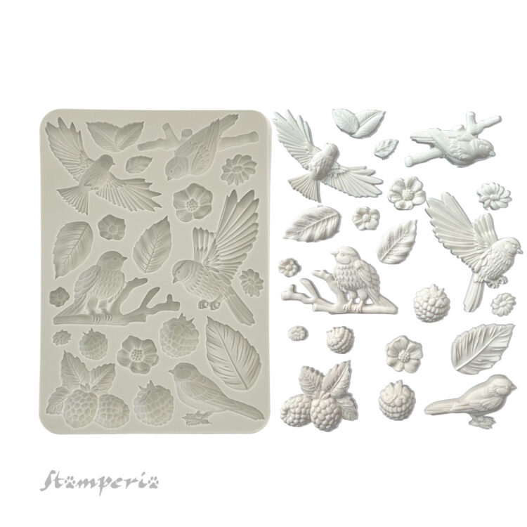 STAMPERIA FOREST BIRDS SILICONE MOLD KACMA538 - Image 2