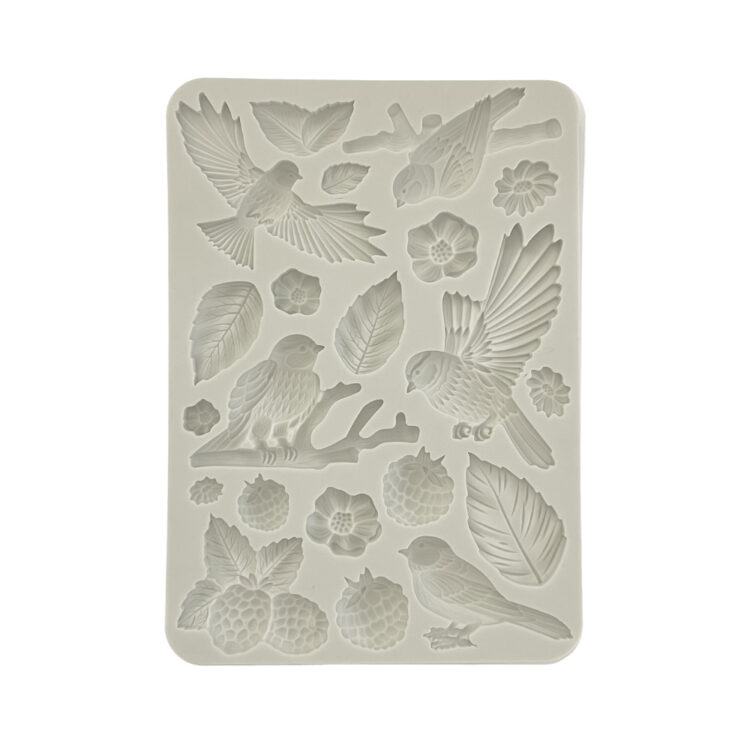 full_KACMA538_1 STAMPERIA FOREST BIRDS SILICONE MOLD KACMA538 - Image 1