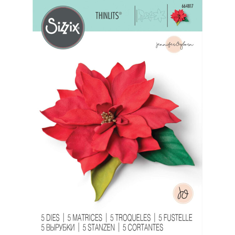 SIZZIX THINLITS CUTTING DIES - ELEGANT POINSETTIA - Image 1