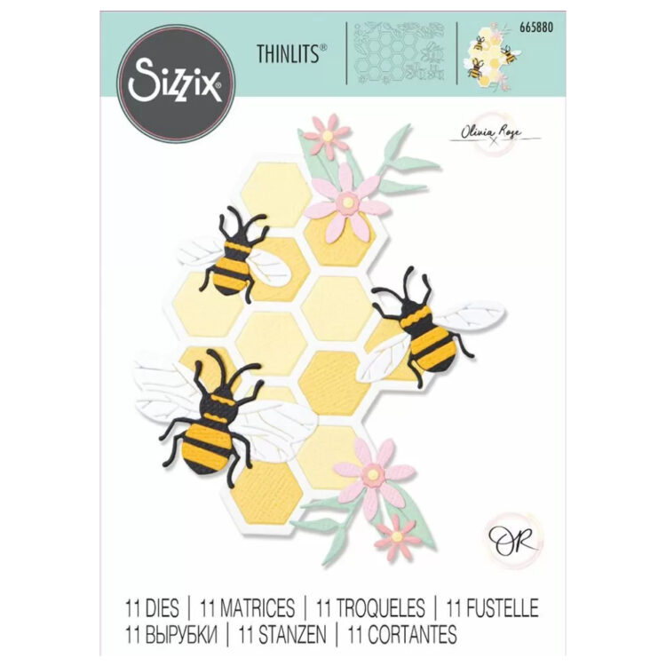 665880 SIZZIX THINLITS CUTTING DIES - BEE HIVE - Image 1