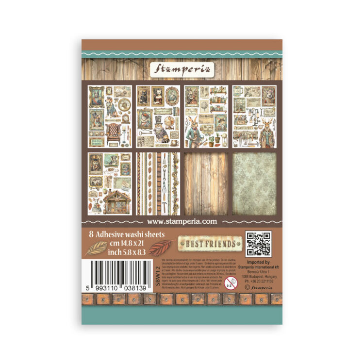 STAMPERIA ALTEREGO WASHI PAD 8 SHEETS A5 -SBW12 - Image 10