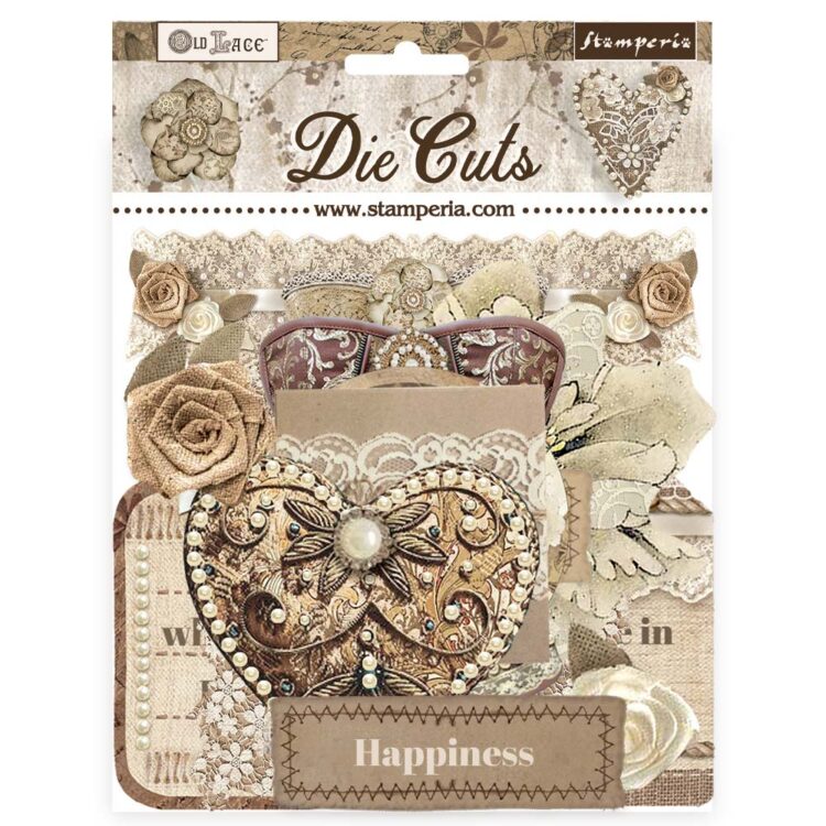 STAMPERIA OLD LACE CARDBOARD FIGURINES 46 PCS. DFLDC107 - Image 1
