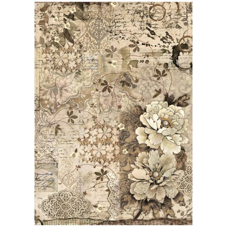 full_DFSA4961_1 STAMPERIA OLD LACE DECOUPAGE RICE PAPER A4 - DFSA4961 - Image 1