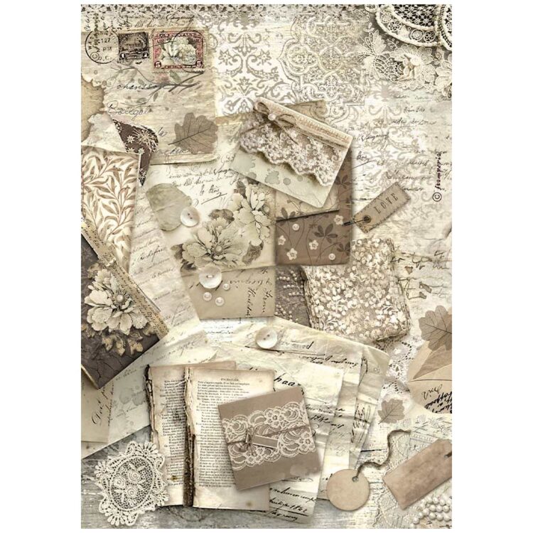 STAMPERIA OLD LACE DECOUPAGE RICE PAPER A4 - DFSA4963 - Image 1