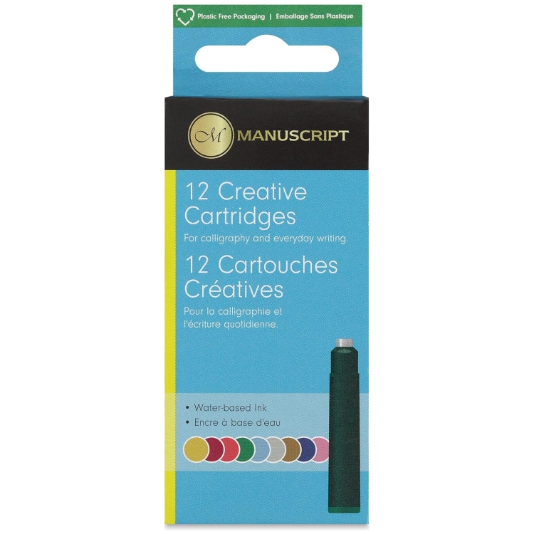 046100 MANUSCRIPT PEN CARTRIDGES BLUE - 12 PCS MS0461VE - Image 1