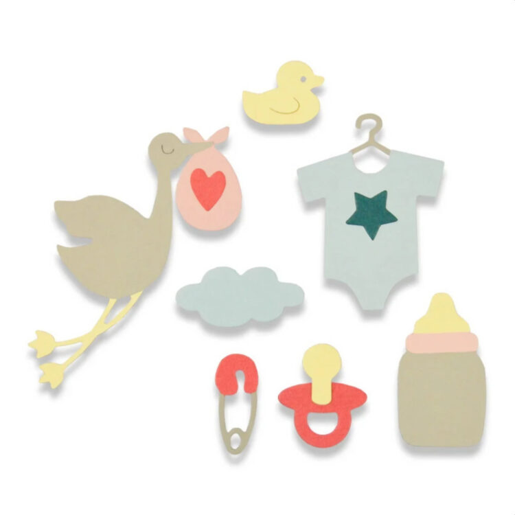 SIZZIX THINLITS CUT PUNCHES - NEW BABY - Image 1