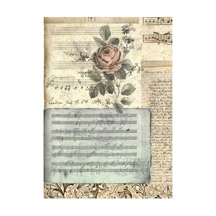 STAMPERIA MUSIC DECOUPAGE PAPER 8PCS. A6 DFSAK6033 - Image 5