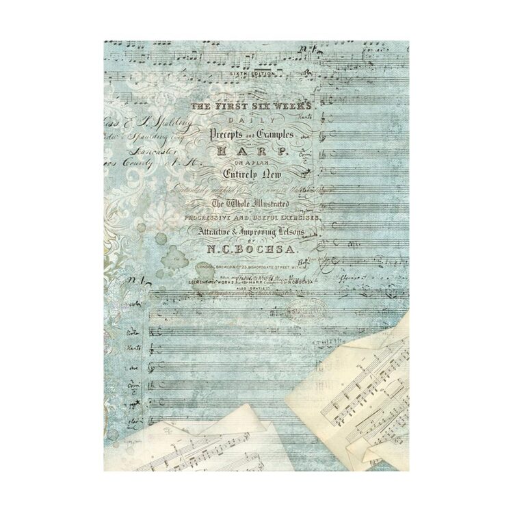 STAMPERIA MUSIC DECOUPAGE PAPER 8PCS. A6 DFSAK6033 - Image 4