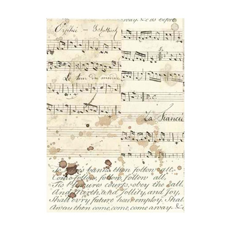 STAMPERIA MUSIC DECOUPAGE PAPER 8PCS. A6 DFSAK6033 - Image 3