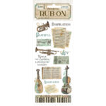 STAMPERIA MUSIC STICKERS RUB ON 10.16/21.6CM - DFLRB124