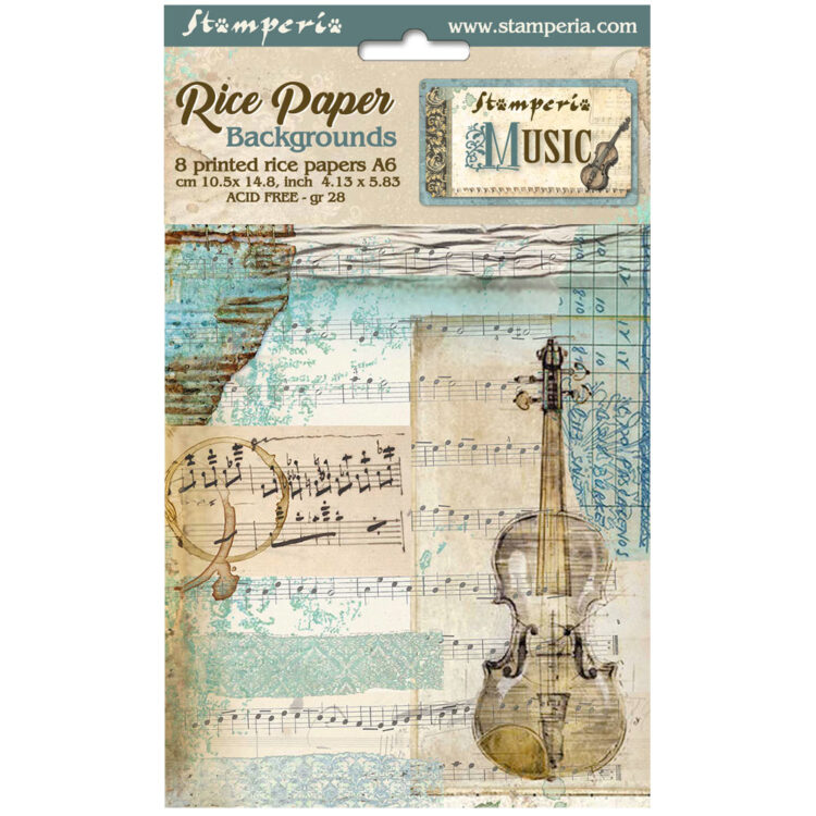 full_DFSAK6033_1 STAMPERIA MUSIC DECOUPAGE PAPER 8PCS. A6 DFSAK6033 - Image 1