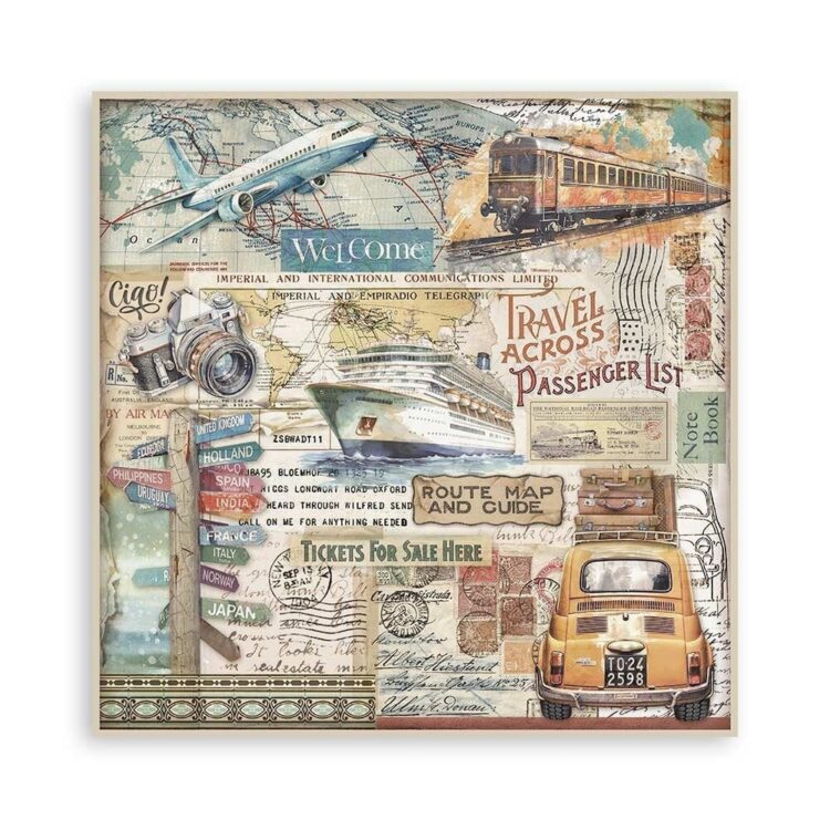 STAMPERIA ART OF TRAVELLING BLOCK 20.3/20.3 CM -SBBSXB07 - Image 9