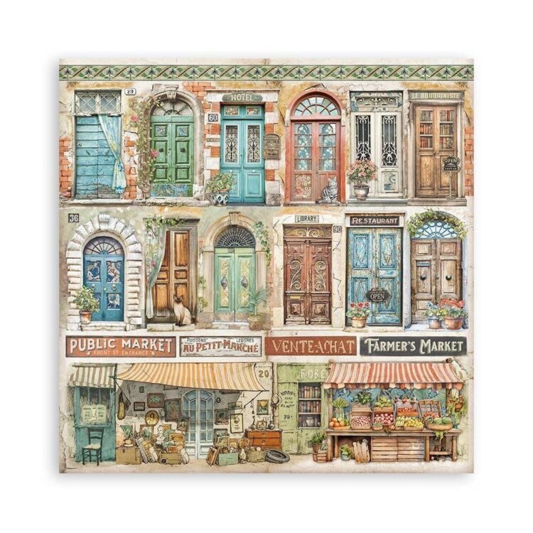 STAMPERIA ART OF TRAVELLING BLOCK 20.3/20.3 CM -SBBSXB07 - Image 8
