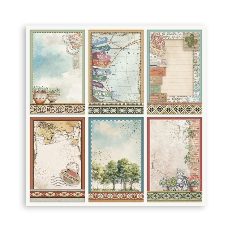 STAMPERIA ART OF TRAVELLING BLOCK 20.3/20.3 CM -SBBSXB07 - Image 4