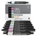 W&N PROMARKER SET OF 6 COLORS PASTEL TONES - Image 4