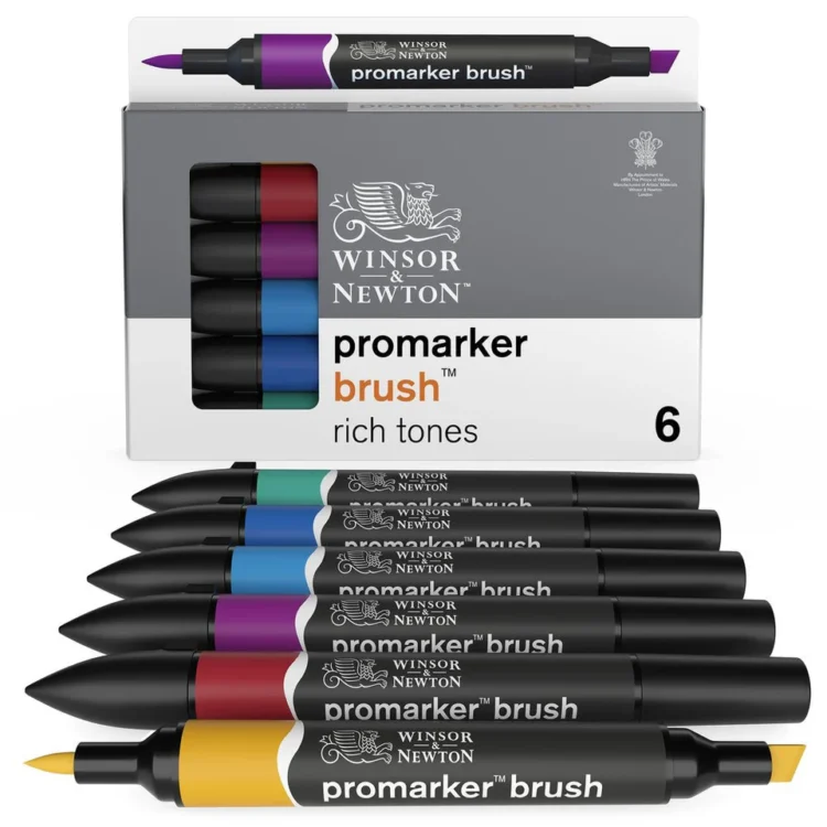 W&N PROMARKER SET OF 6 COLORS RICH TONES - Image 4