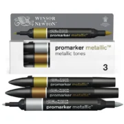 W&N PROMARKER SET 3 CV METALLIC