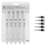 W&N BLACK FINE-TOOTH PENS SET 5 PCS.
