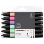 W&N PROMARKER SET OF 6 COLORS PASTEL TONES