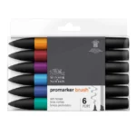 W&N PROMARKER SET OF 6 COLORS RICH TONES