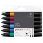 W&N PROMARKER SET OF 6 COLORS RICH TONES