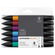 W&N PROMARKER SET OF 6 COLORS RICH TONES