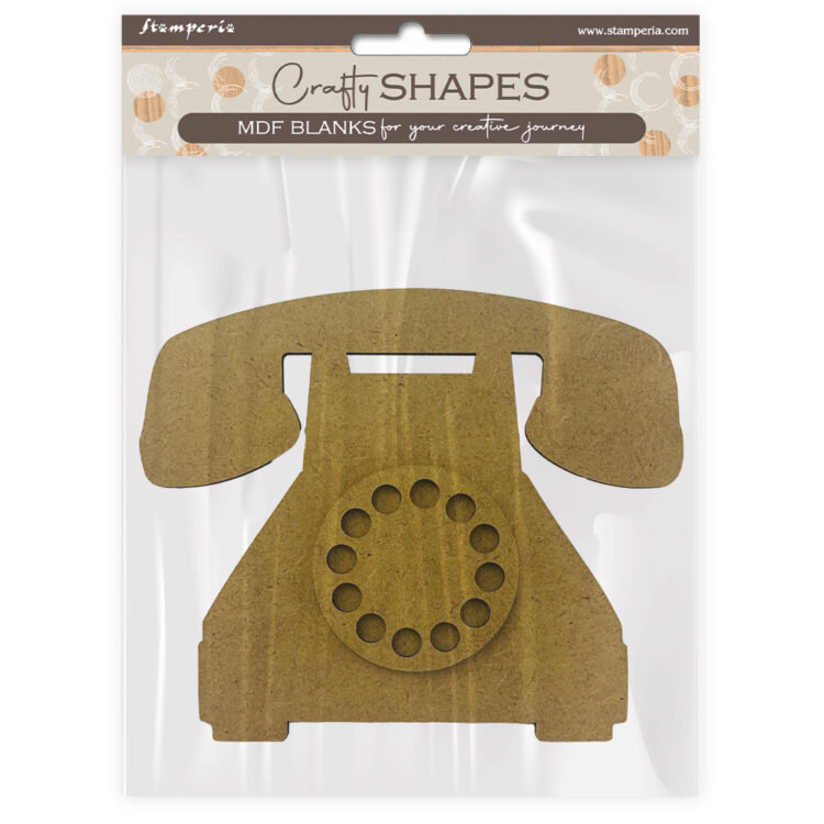 Stamperia-MDF-Crafty-Shapes-Blanks-Golden-Harmony-Telephone-KLSM24 STAMPERIA GOLDEN HARMONY MDF ELEMENTS TELEPHONE - KLSM24 - Image 1