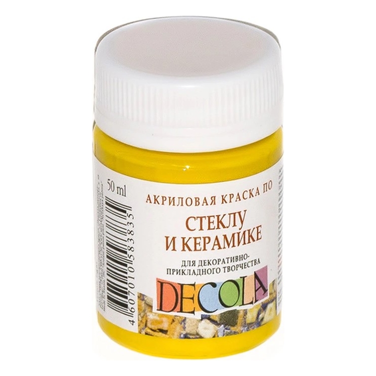 DECOLA ACRYLIC PAINT FOR GLASS AND CERAMICS 50 ML - YELLOW LIGHT - Image 1