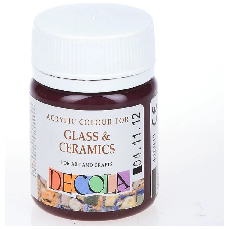 DECOLA ACRYLIC PAINT FOR GLASS AND CERAMICS 50 ML - BROWN - Image 1