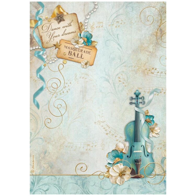 full_DFSA4983_1 STAMPERIA MASQUERADE DECOUPAGE RICE PAPER A4-DFSA4983 - Image 1