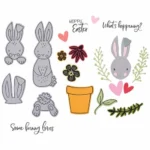 SIZZIX THINLITS CUT DIES - BUNNY BITS AND BLOOMS 2