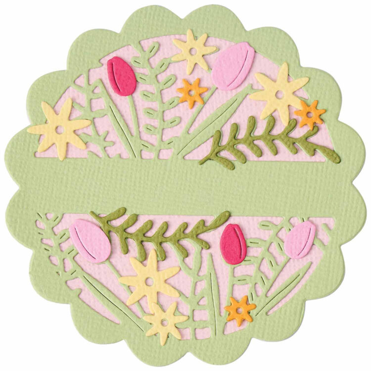 666799-2 SIZZIX THINLITS CUTTING DIES -TULIPS AND BLOOMS CIRCLE - Image 1