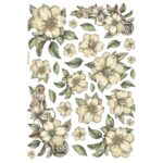 STAMPERIA WHITE FLOWERS DECOUPAGE RICE PAPER A4-DFSA4987