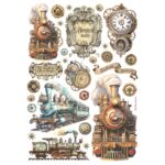 STAMPERIA TRAIN DECOUPAGE RICE PAPER A4-DFSA4988