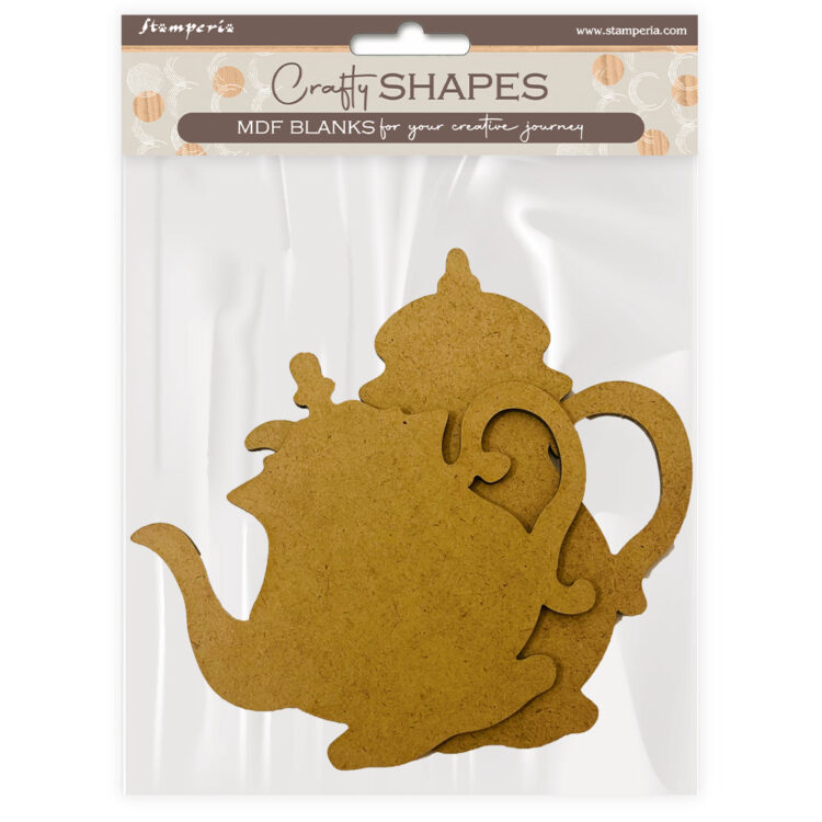 full_KLSM42_1 STAMPERIA HOUSE OF ROSES MDF TEA POT ELEMENTS - KLSM42 - Image 1